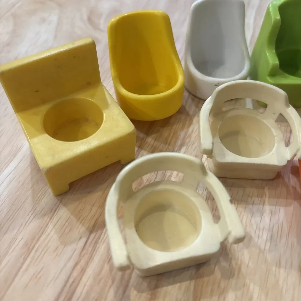 Vintage Little People 9 Pc Family House Set Furniture Chairs Tables
